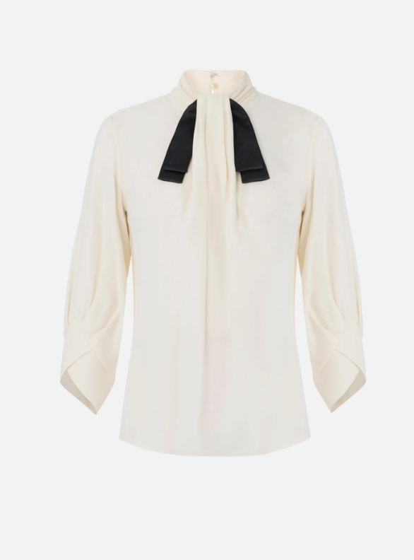 BLUSA IN GEORGETTE CON CRAVATTINO