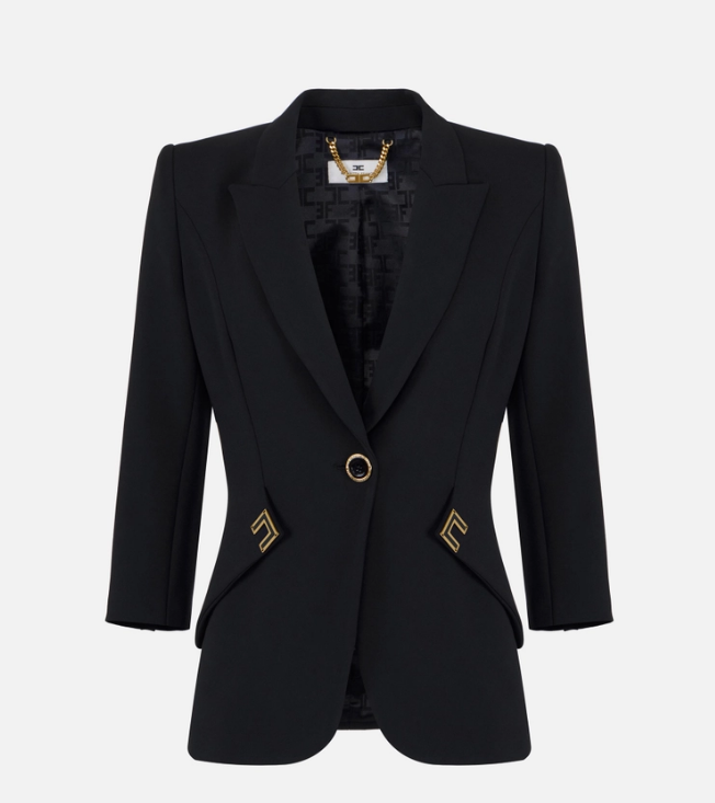 JACKET IN DOUBLE LAYER STRETCH CREPE