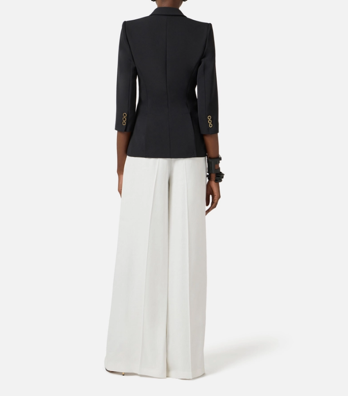 JACKET IN DOUBLE LAYER STRETCH CREPE