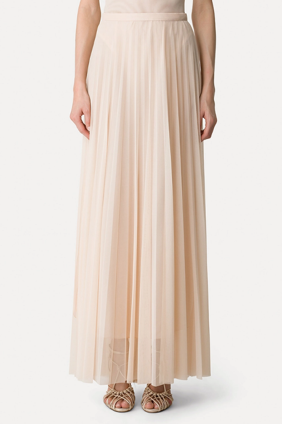 LONG PLEATED TULLE SKIRT