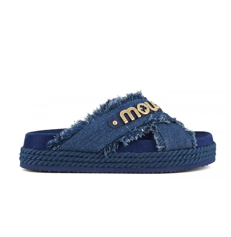 CRISS-CROSS SANDAL DENIM