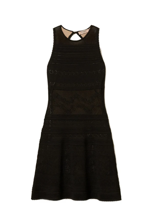 SHORT FLORAL KNIT DRESS