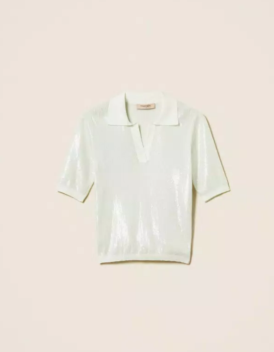 POLO SHIRT WITH SEQUINS