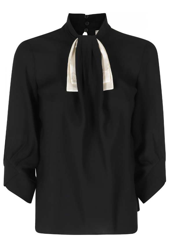 BLUSA IN GEORGETTE CON CRAVATTINO 