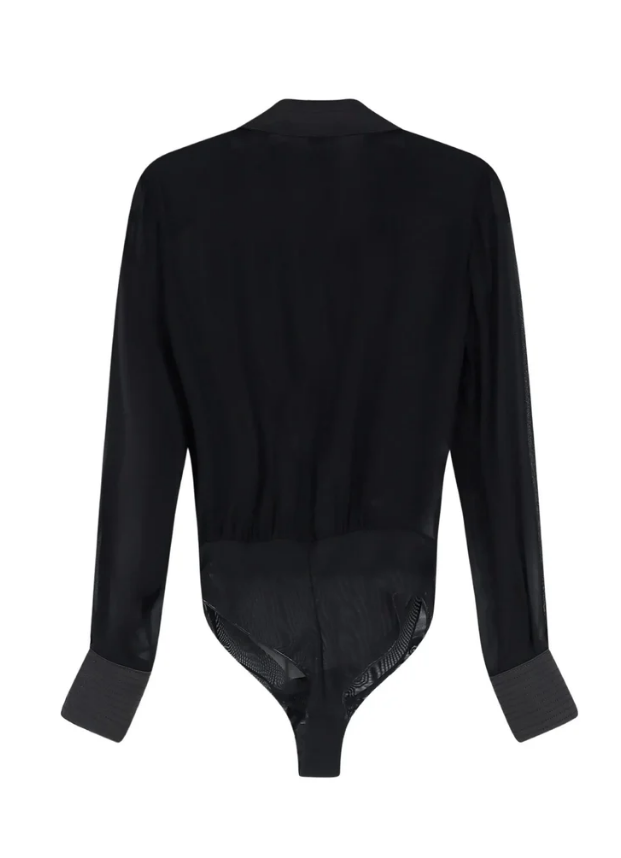 WRAP-STYLE LONG-SLEEVED BODYSUIT 