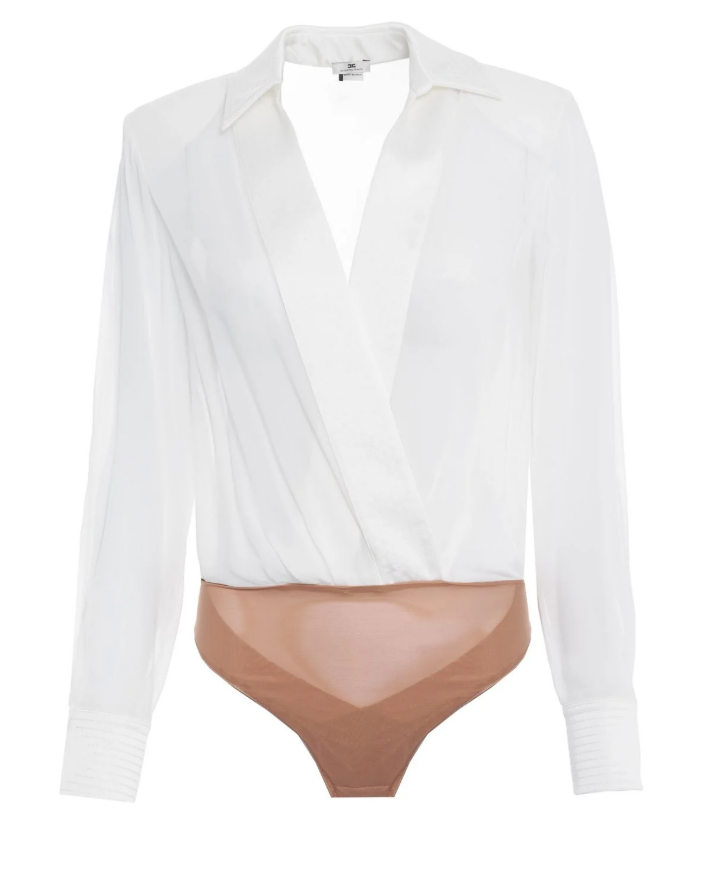 WRAP-STYLE LONG-SLEEVED BODYSUIT 