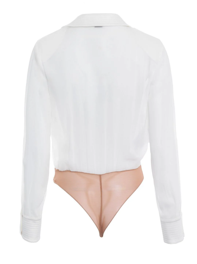 WRAP-STYLE LONG-SLEEVED BODYSUIT 