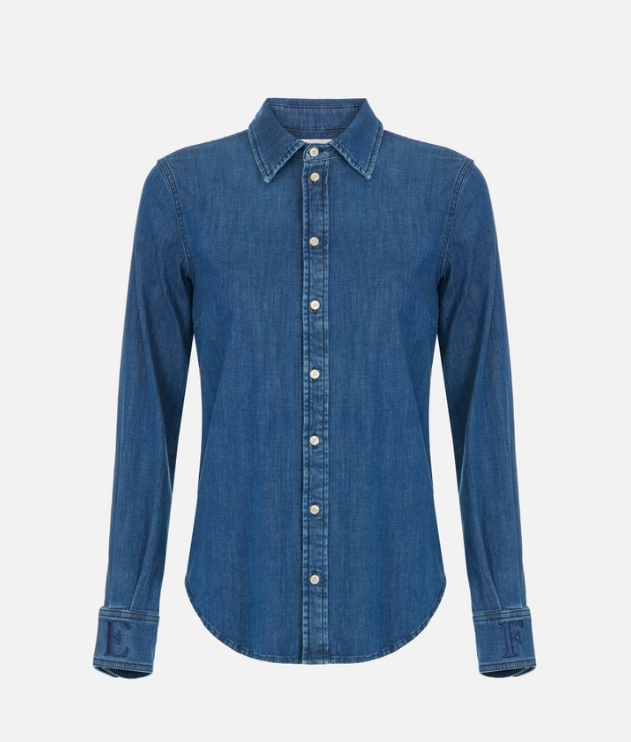 CAMICIA IN DENIM CON LOGO RICAMATO 