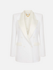 JACKET IN DOUBLE LAYER CREPE AND SATIN FABRICS