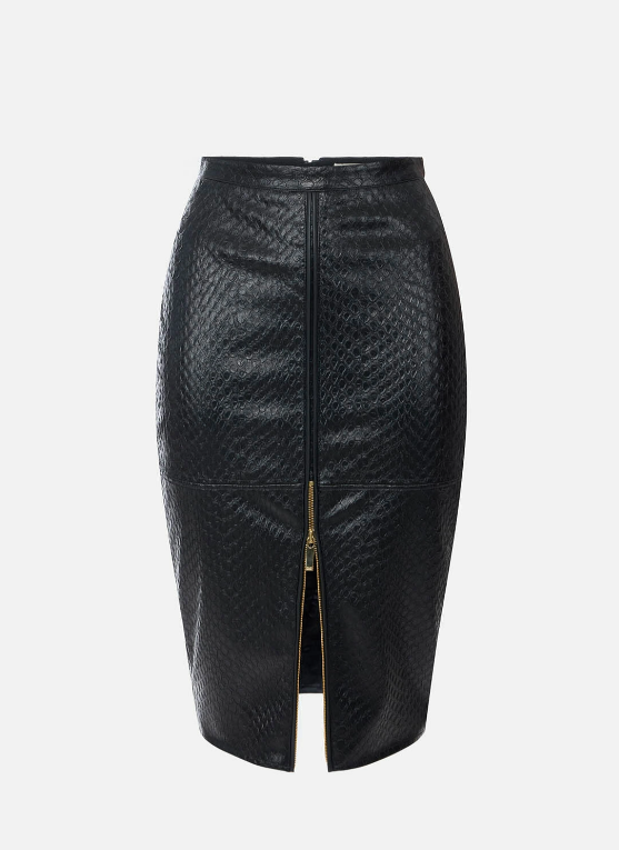 FAUX-LEATHER SKIRT<BR/> 