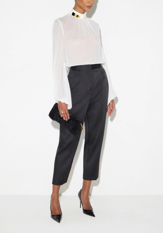 PANTALONI IN RASO STRETCH 