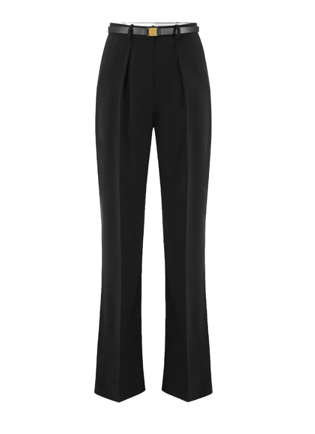 CREPE PANTS WITH BELT 
