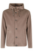 HOODED BUTTON-FASTENING JACKET