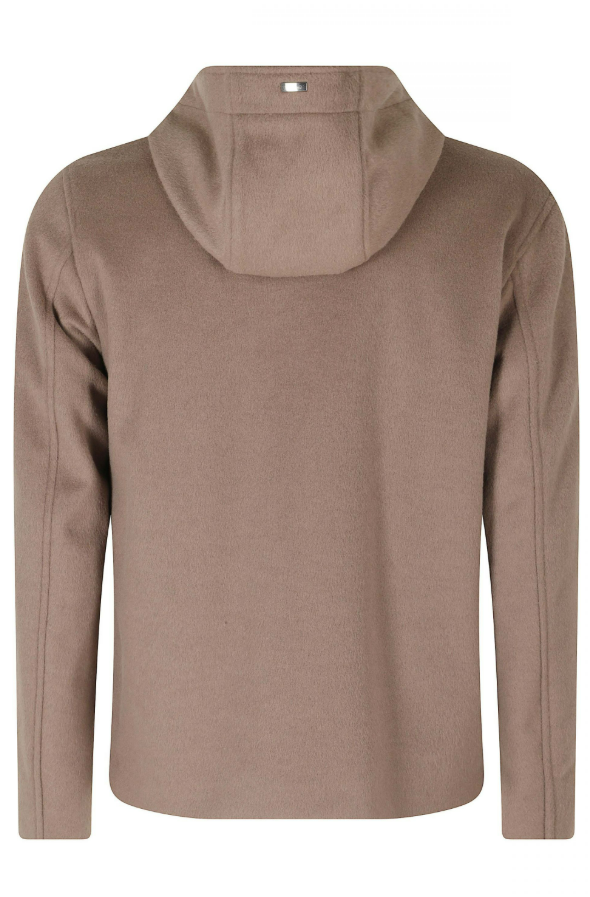 HOODED BUTTON-FASTENING JACKET<BR/> 