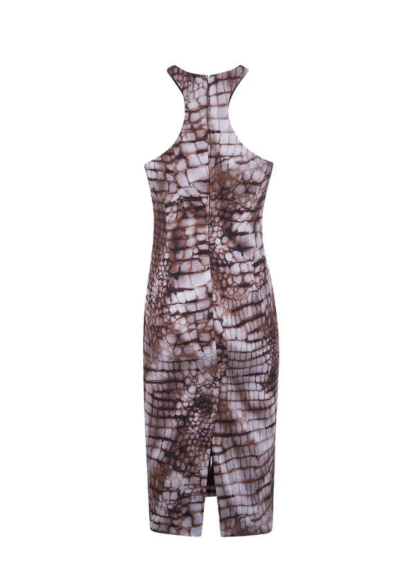 ANIMAL-PRINT MIDI DRESS 