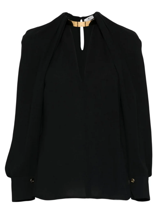 GEORGETTE BLOUSE WITH JEWEL DETAIL 