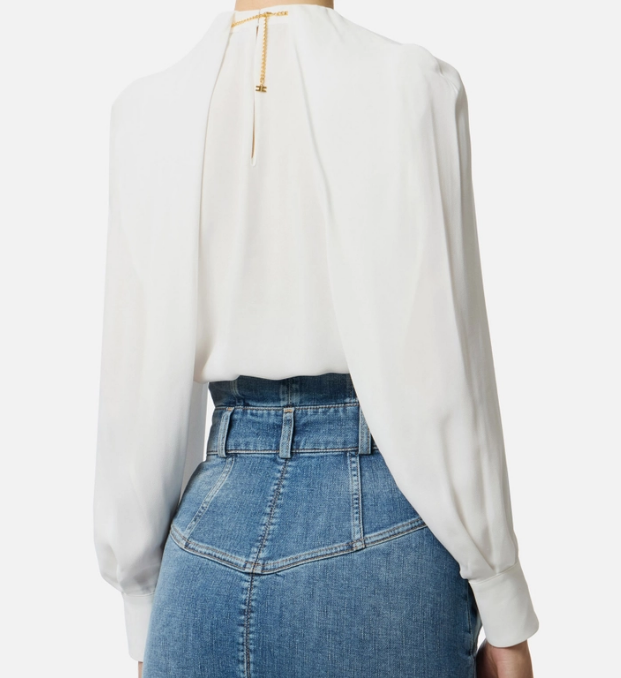 GEORGETTE BLOUSE WITH JEWEL DETAIL 