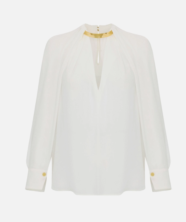 GEORGETTE BLOUSE WITH JEWEL DETAIL 