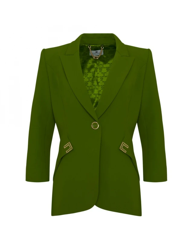 JACKET IN DOUBLE LAYER STRETCH CREPE 