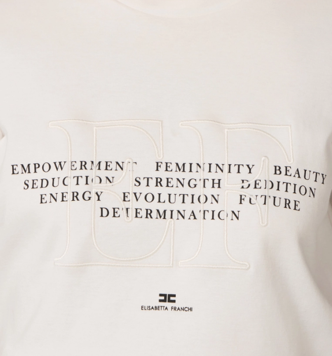 T-SHIRT WITH EMBROIDERY AND PRINT 