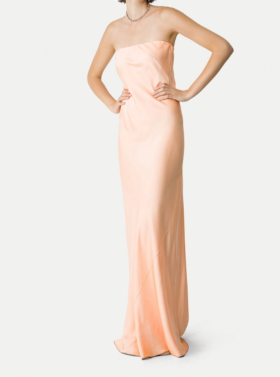 LONG DRESS IN ENVERS SATIN 