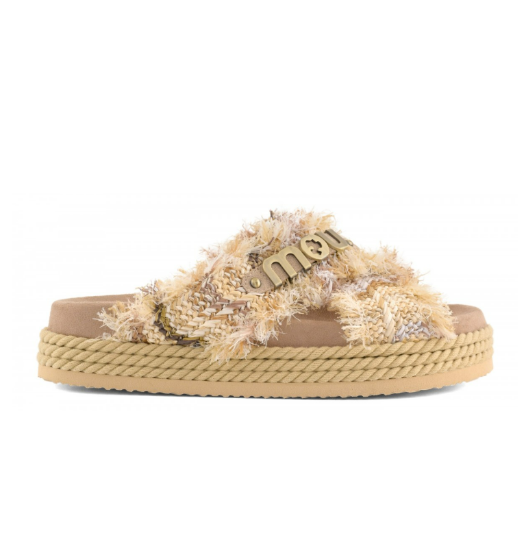 CRISS-CROSS ROPE SANDAL RAFIA<BR/> 