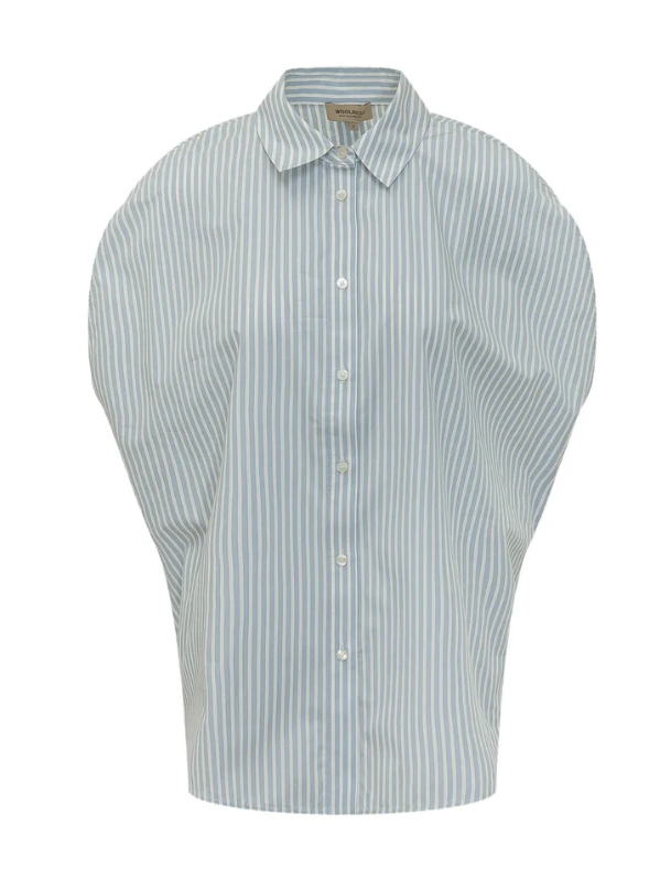 STRIPED COTTON POPLIN BLOUSE 
