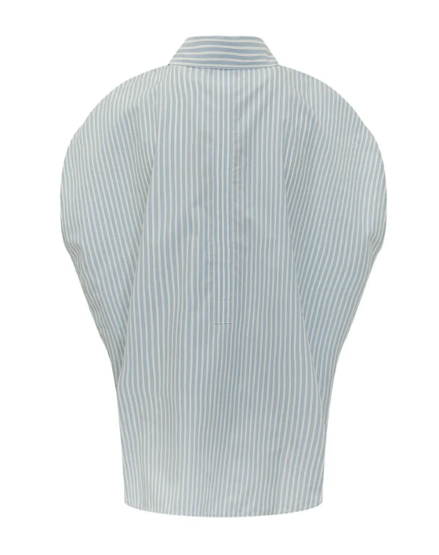 STRIPED COTTON POPLIN BLOUSE 