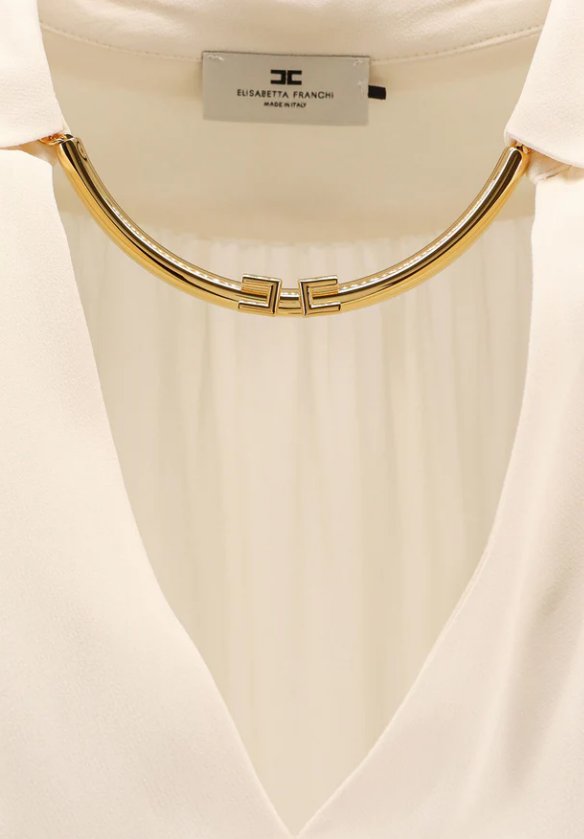 BR/>SHIRT WITH JEWEL ACCESSORY ELISABETTA FRANCHI CA12356E2 DZ9