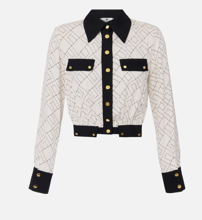 CAMICIA CROPPED BI-COLOR