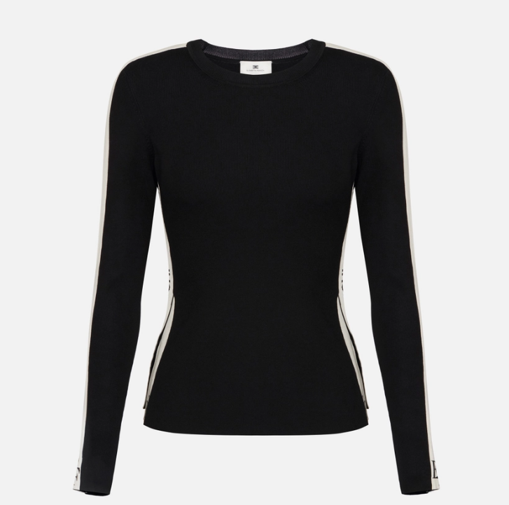 SWEATER WITH SHINY BANDS