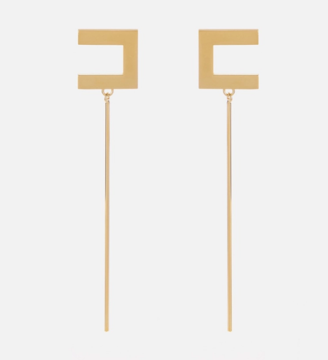 ORECCHINI CON LOGO E BARRETTA