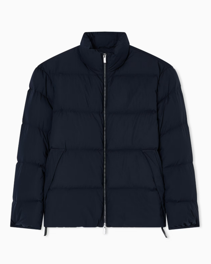 FULL ZIP QUILTED NYLON DOWN JACKET