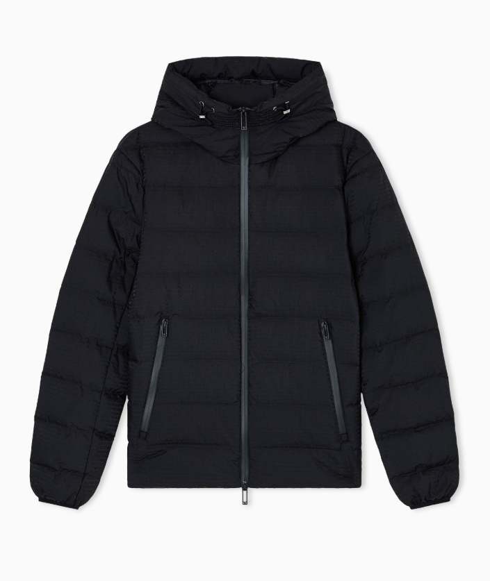 PIUMINO TRAPUNTATO LOGO LETTERING JACQUARD