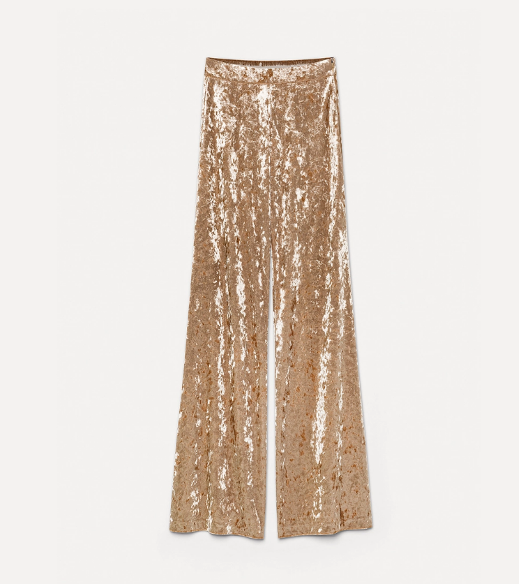 TROUSERS IN SHIMMERING VELVET