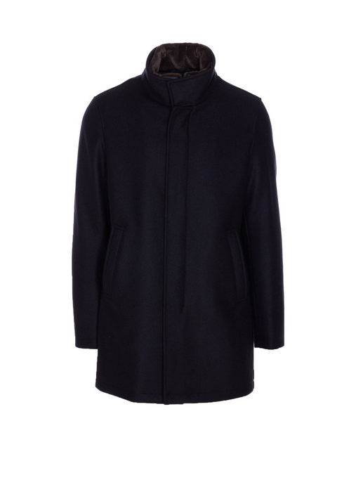 CAPPOTTO CON COLLO IN ECOPELLICCIA