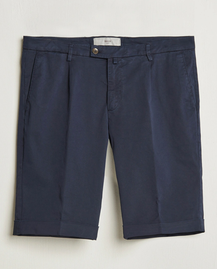 PLEATED COTTON SHORTS