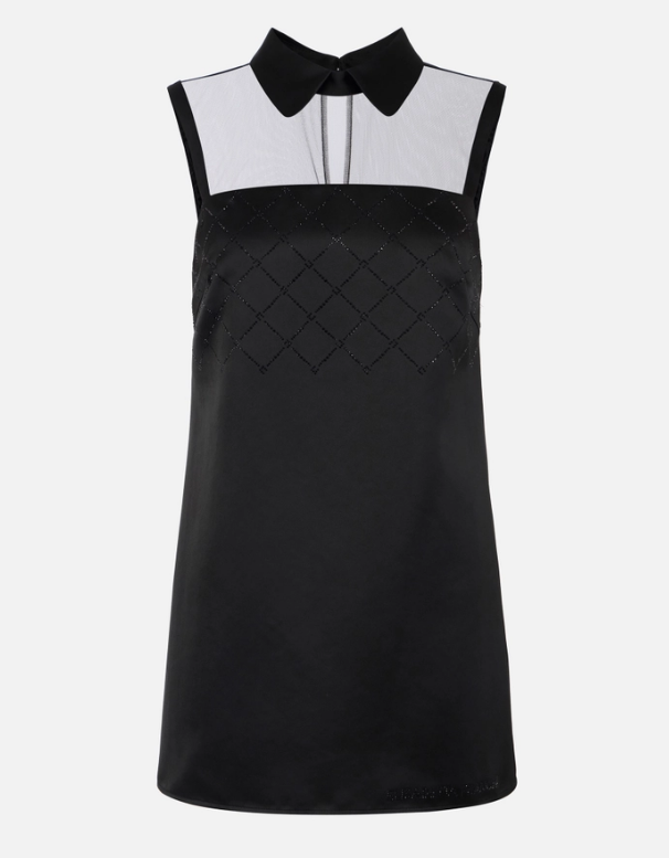 ABITO IN DUCHESSE E TULLE CON STRASS