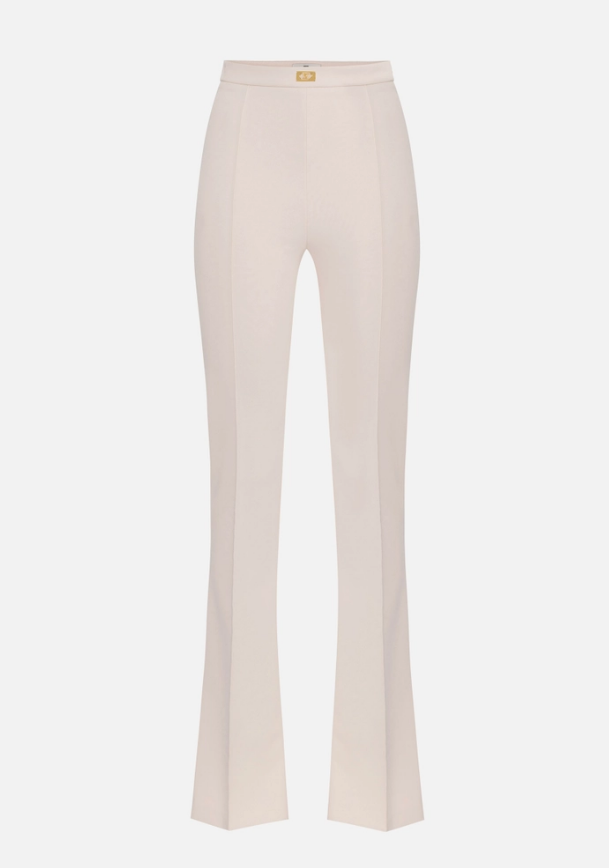 PANTALONI A ZAMPA CON PLACCA LOGO