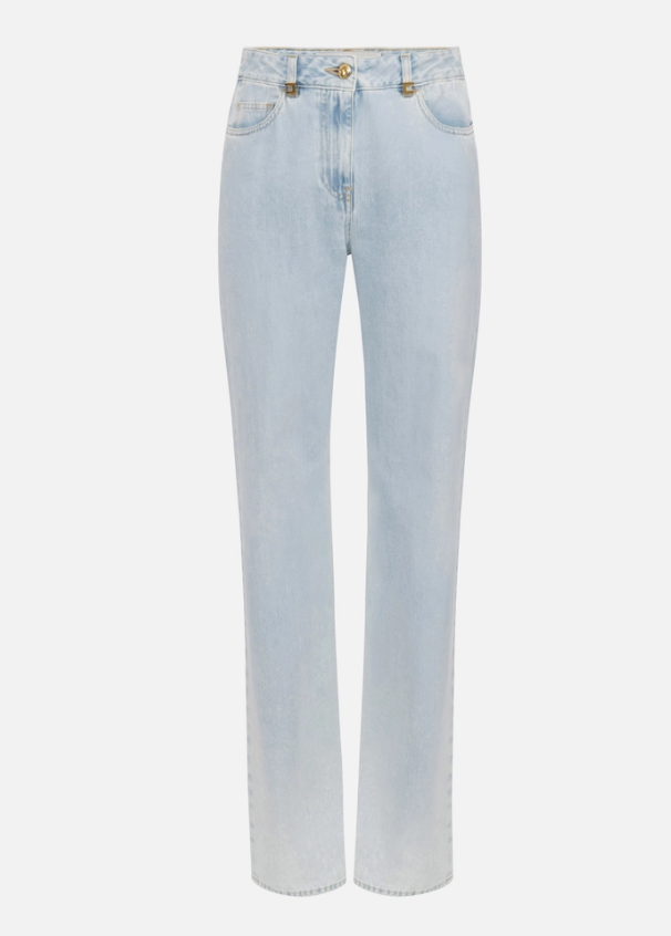 JEANS A PALAZZO CON DETTAGLIO LOGO