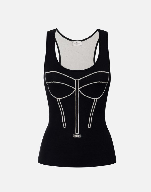 TOP CON DISEGNO CORSETTO