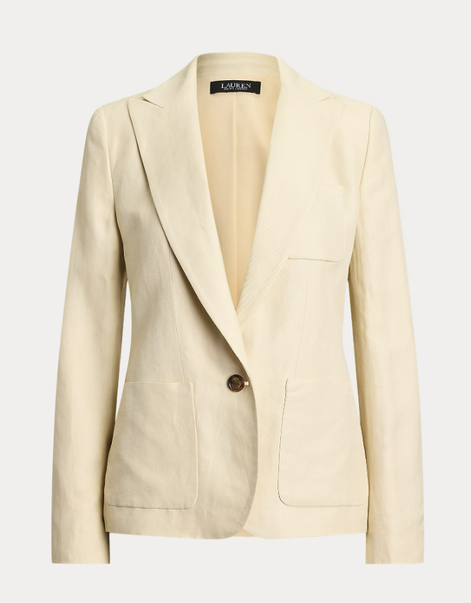 BLAZER IN TWILL DI MISTO LINO
