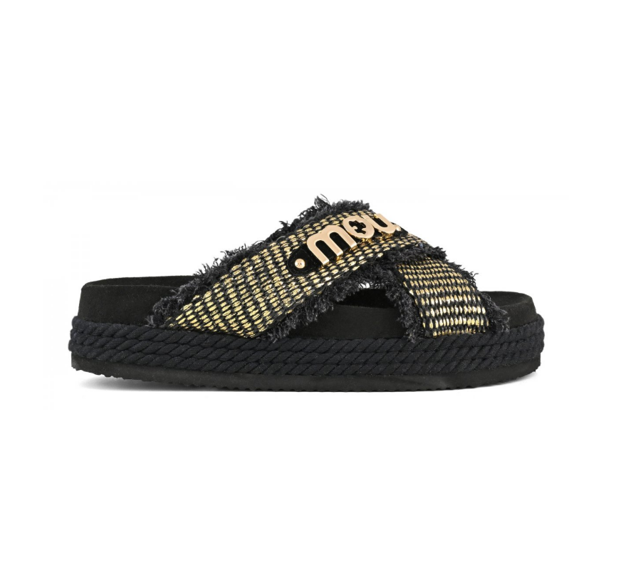 CRISS-CROSS ROPE SANDAL RAFFIA