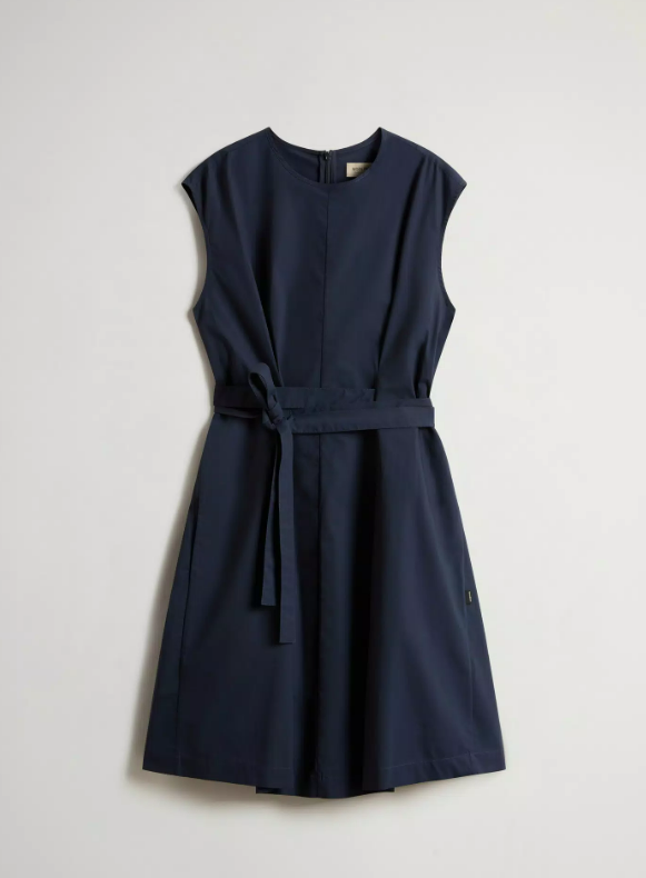 POPLIN BELTED DRESS
