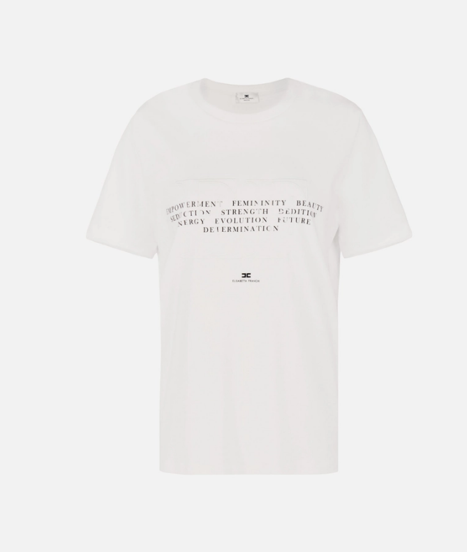 T-SHIRT WITH EMBROIDERY AND PRINT