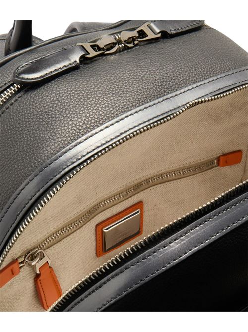 DRUMMED LEATHER BACKPACK SANTONI | UIBBA2647BS-ACUHN01BLACK