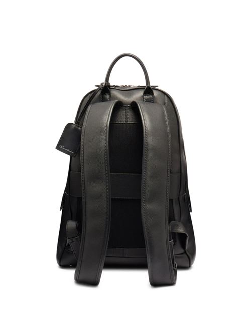 DRUMMED LEATHER BACKPACK SANTONI | UIBBA2647BS-ACUHN01BLACK