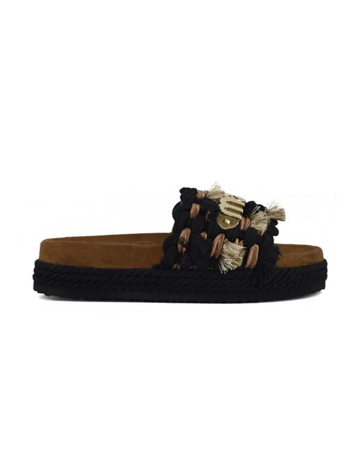 MONOBAND ROPE SANDAL FRINGES MOU | MU.SW451008KBLACK