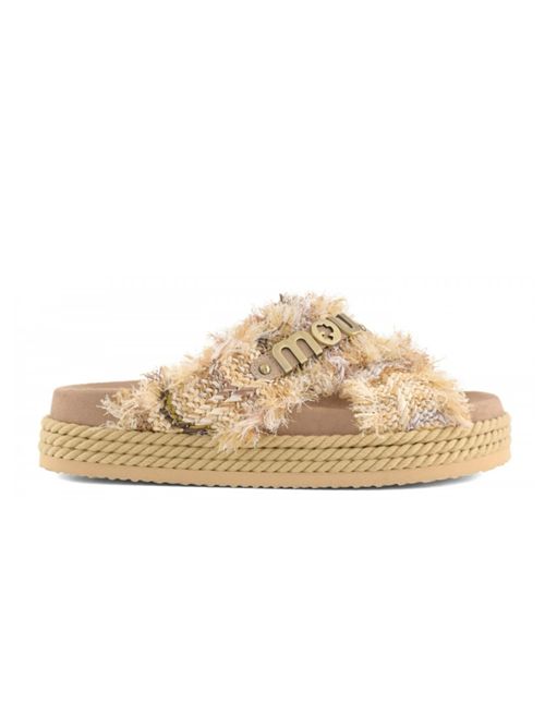 CRISS-CROSS ROPE SANDAL RAFIA MOU | MU.SW451011KFRTER