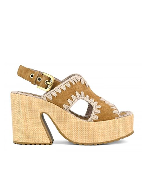 RAFFIA PLATFORM WITH BACK STRA MOU | MU.SW721002ACOG